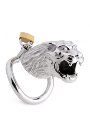 TIGER KING Chastity Cock Cage Kaplan Görünümlü Metal Penis Esaret Kafesi