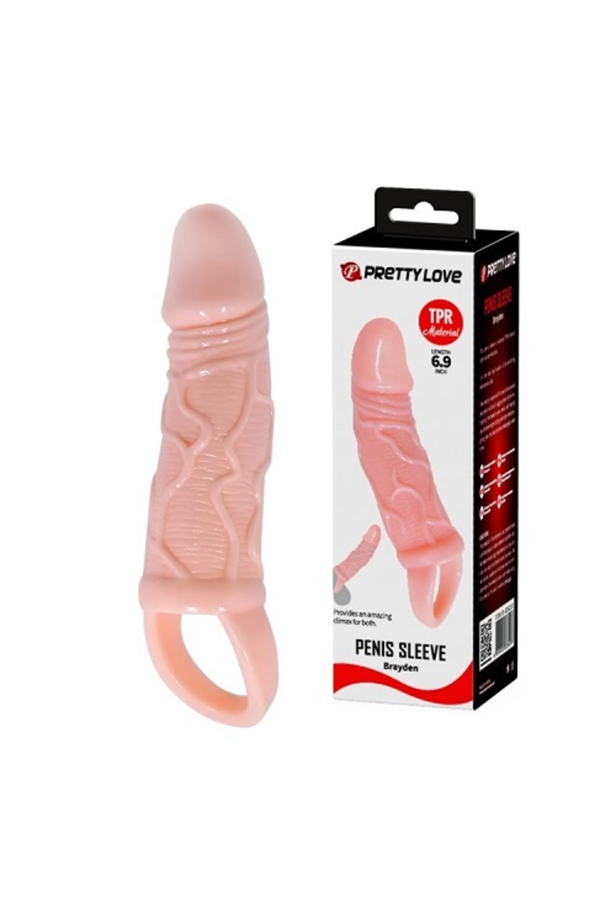 Breyden 18 CM Uzatmalı 3 CM Dolgulu Testis Halkalı Penis Kılıfı