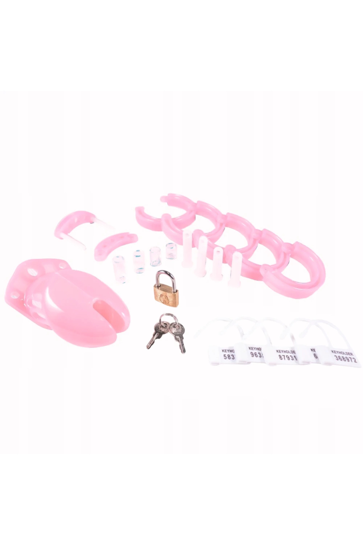 Plastik Penis Kilidi Pink Chastity Cock Cage Bekaret Cihazı Pembe Penis Esaret Kafesi - Görsel 3