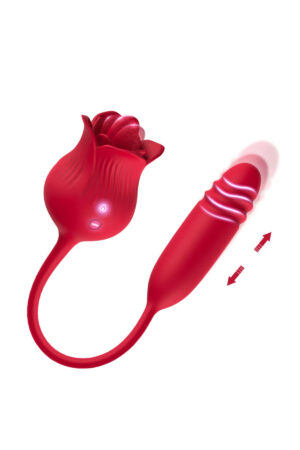 PRIME TOYS Roselip Şarjlı İleri Geri ve Dil Hareketli 2 in 1 Klitoris Uyarıcı Gül Vibratör