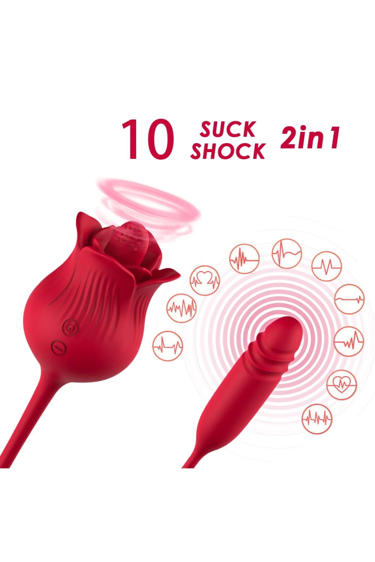 PRIME TOYS Roselip Şarjlı İleri Geri ve Dil Hareketli 2 in 1 Klitoris Uyarıcı Gül Vibratör - Görsel 6