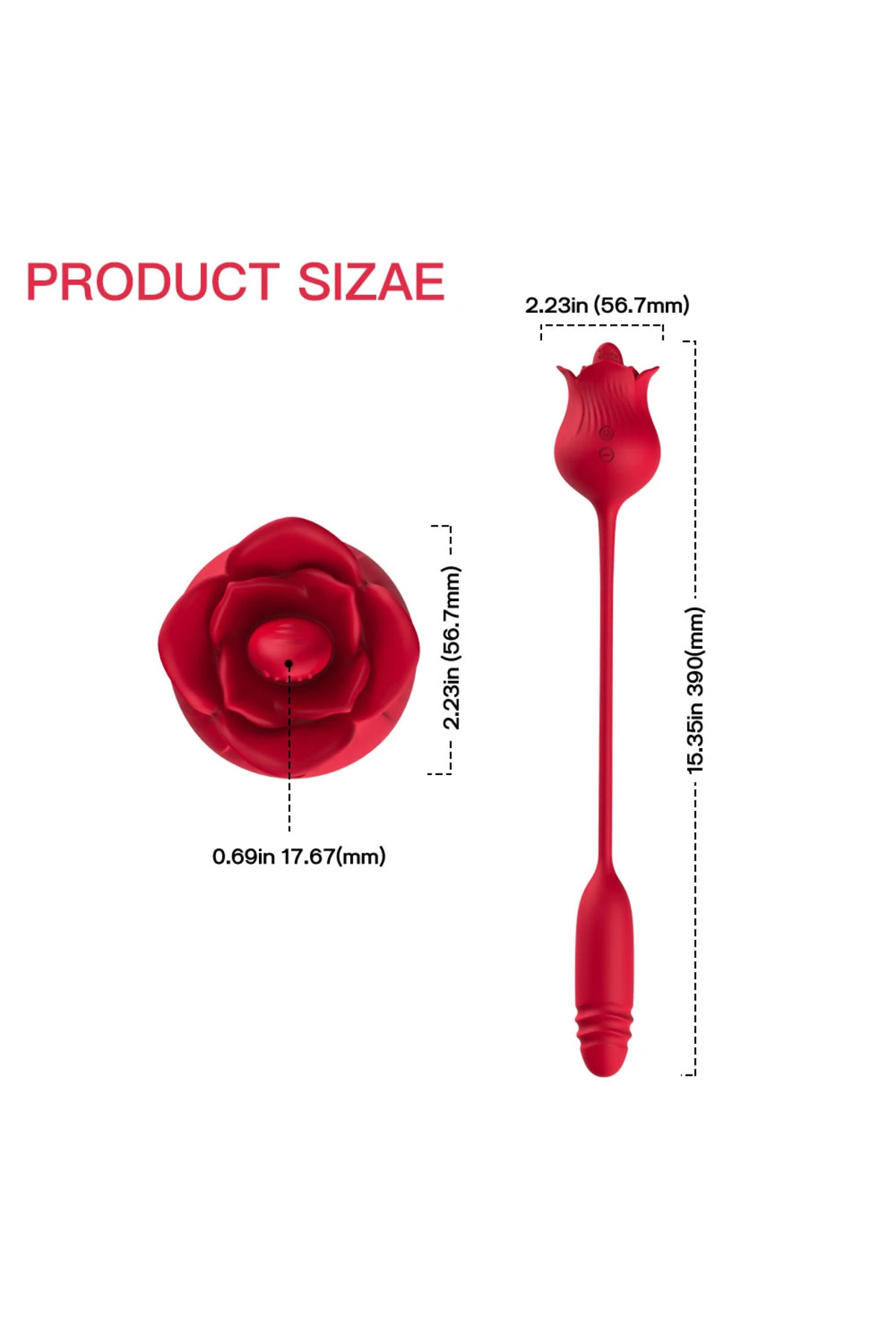 PRIME TOYS Roselip Şarjlı İleri Geri ve Dil Hareketli 2 in 1 Klitoris Uyarıcı Gül Vibratör - Görsel 7