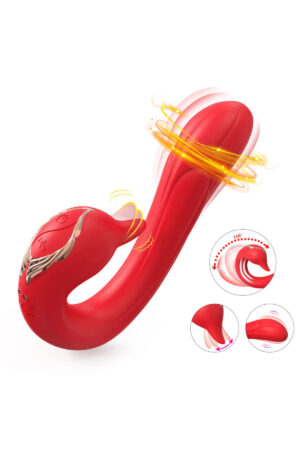 PRIME TOYS Swan Şarjlı Dil Hareketli Bükülebilir G Nokta ve Klitoris Uyarıcı 2 in 1 Vibratör