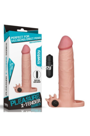 LOVETOY X-TENDER Realistik Titreşimli Uzatmalı Penis Kılıfı Halka