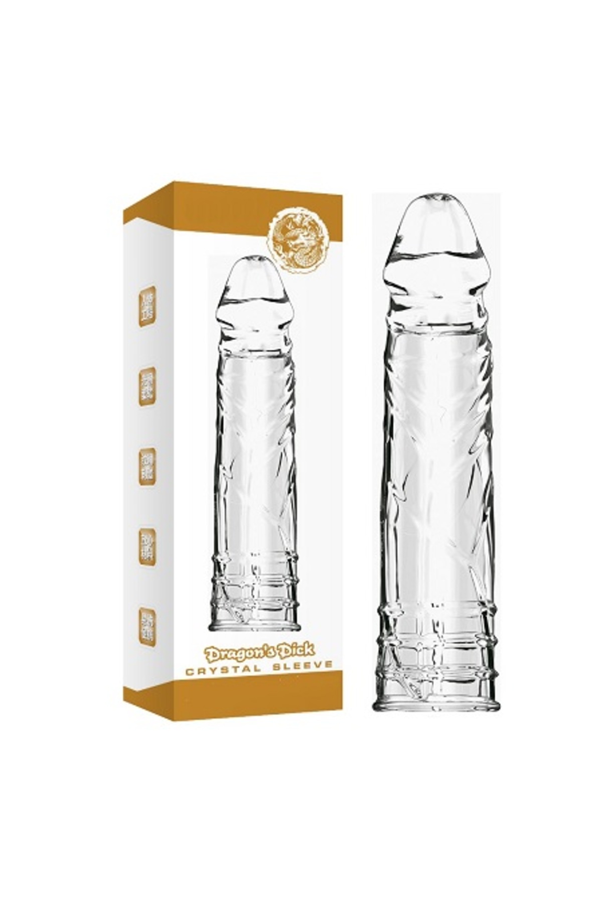 Sleeve Damarlı Dolgulu 4cm Uzatmalı Şeffaf Silikon Penis Kılıfı