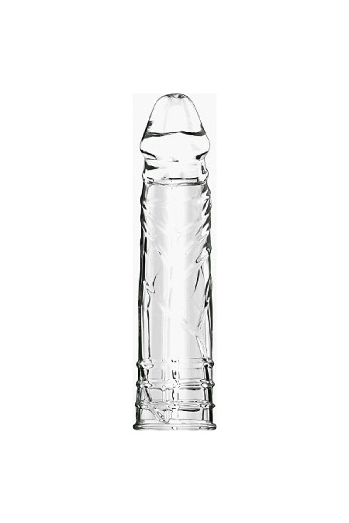 Sleeve Damarlı Dolgulu 4cm Uzatmalı Şeffaf Silikon Penis Kılıfı - Görsel 2
