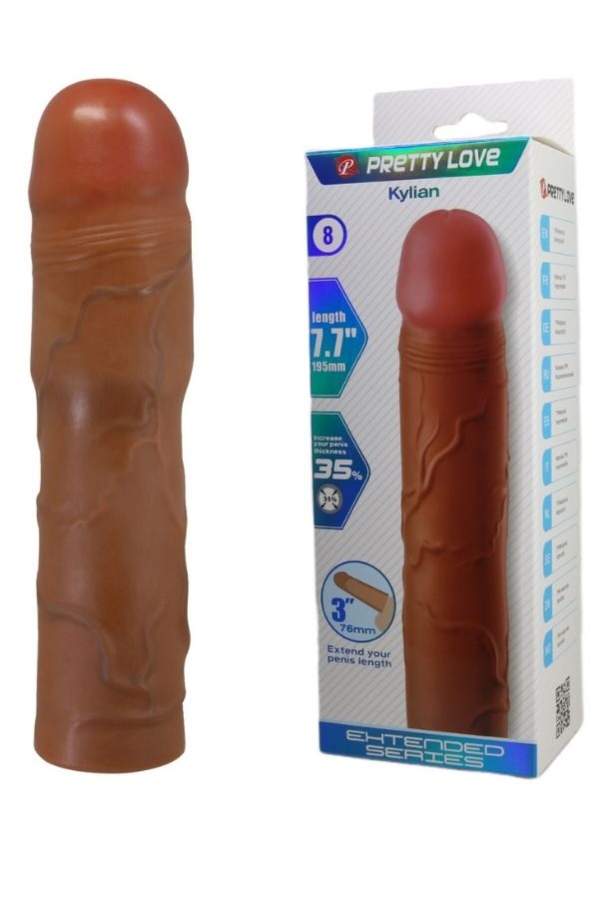 Kylian Gerçek Hissiyatlı Uzatıcı Penis Kılıfı Brown - Görsel 2