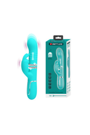 Multifonsiyonlu Oynarbaşlı 7 titreşimli Rabbit Vibratör Turkuaz