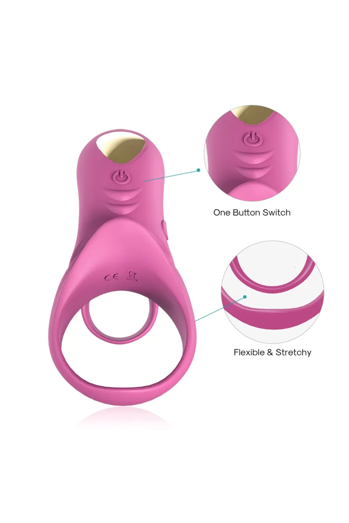 RANGER PRO Klitoris ve G Nokta Uyarıcı Testis ve Penis Halkası - Pembe - Görsel 5