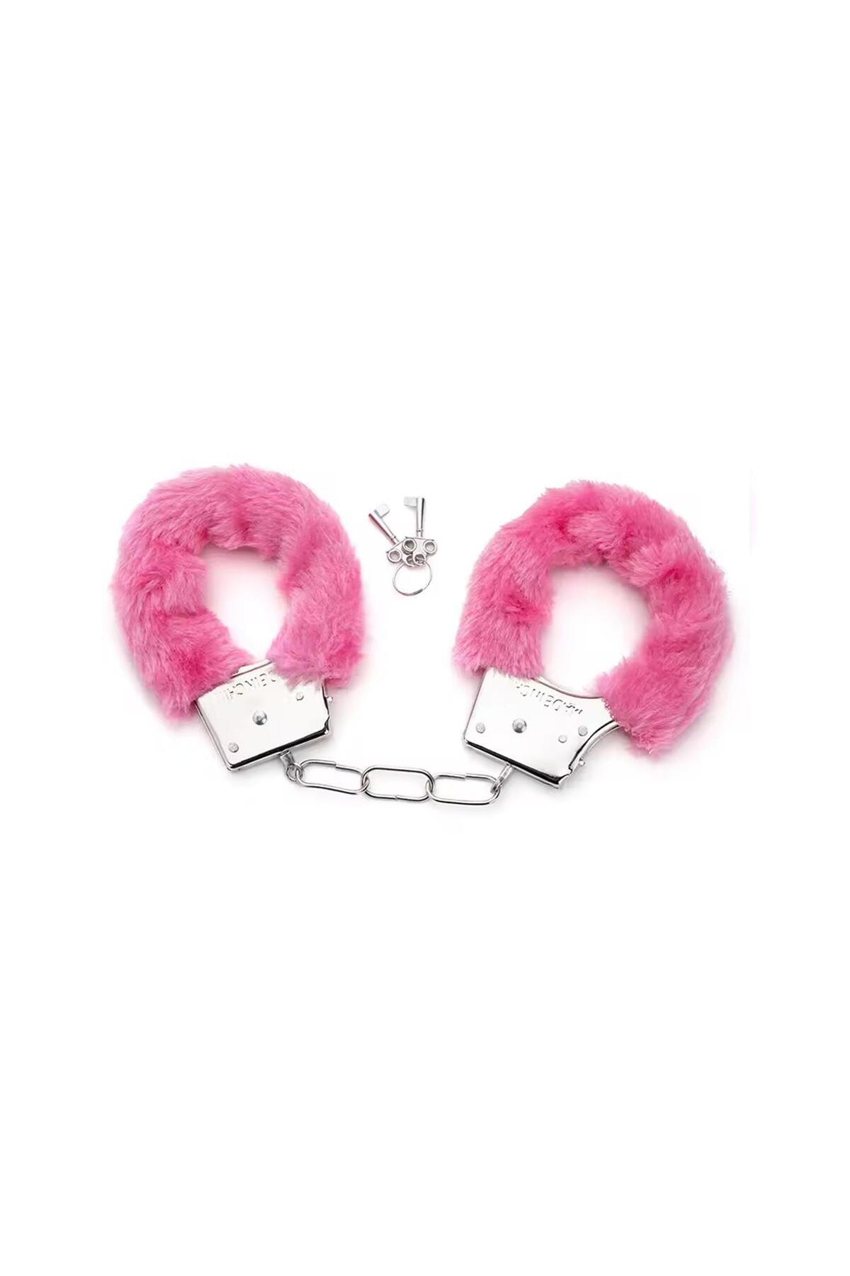 Peluşlu Metal Fantezi Kelepçe Pembe - Görsel 2