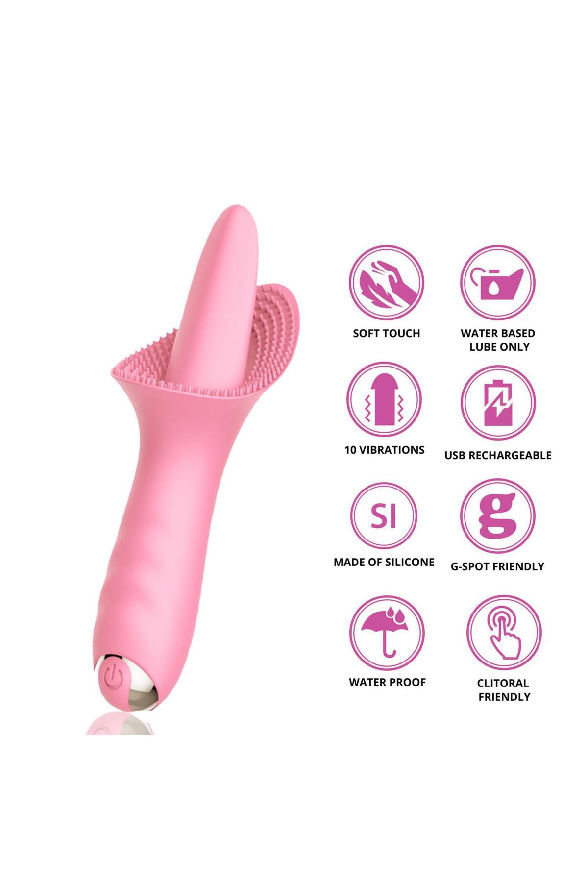 Tırtıklı Dil Vibratör Pembe - Görsel 4