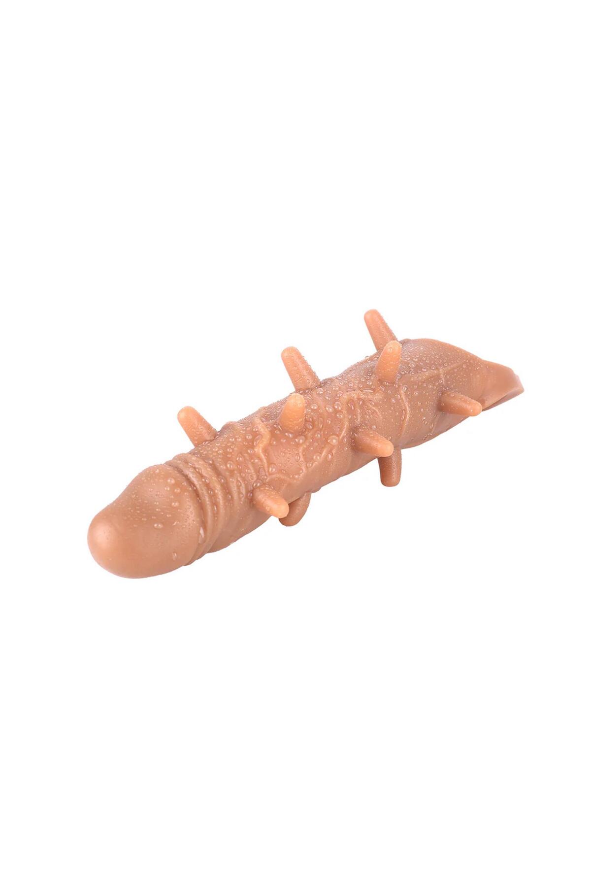 Tırtıklı Titreşimli Penis Kılıfı Ten Rengi - Görsel 2
