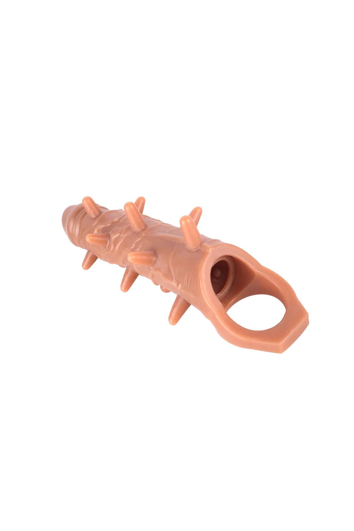 Tırtıklı Titreşimli Penis Kılıfı Ten Rengi - Görsel 3