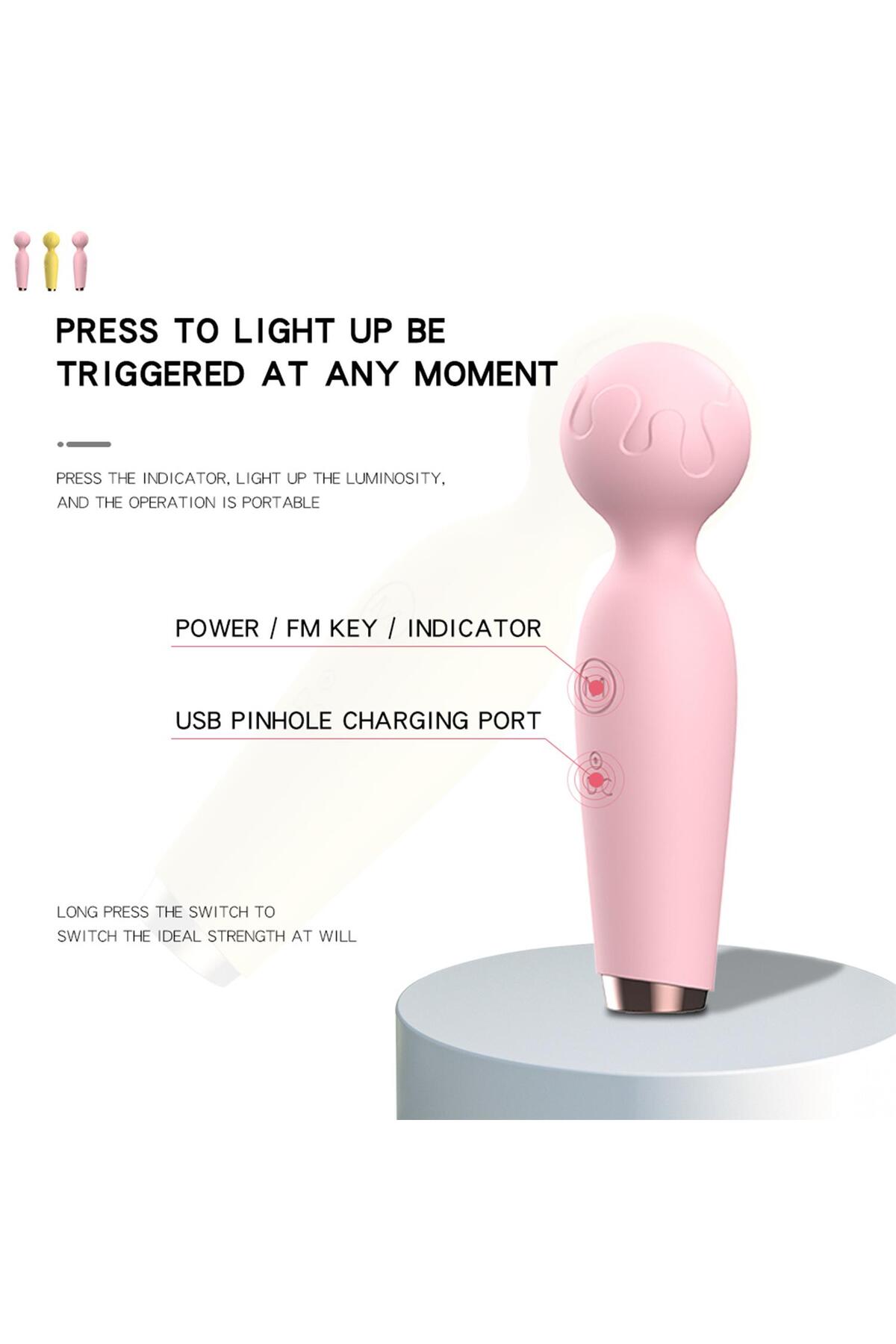 Modern Wand Mikrofon Vibratör Pembe - Görsel 2