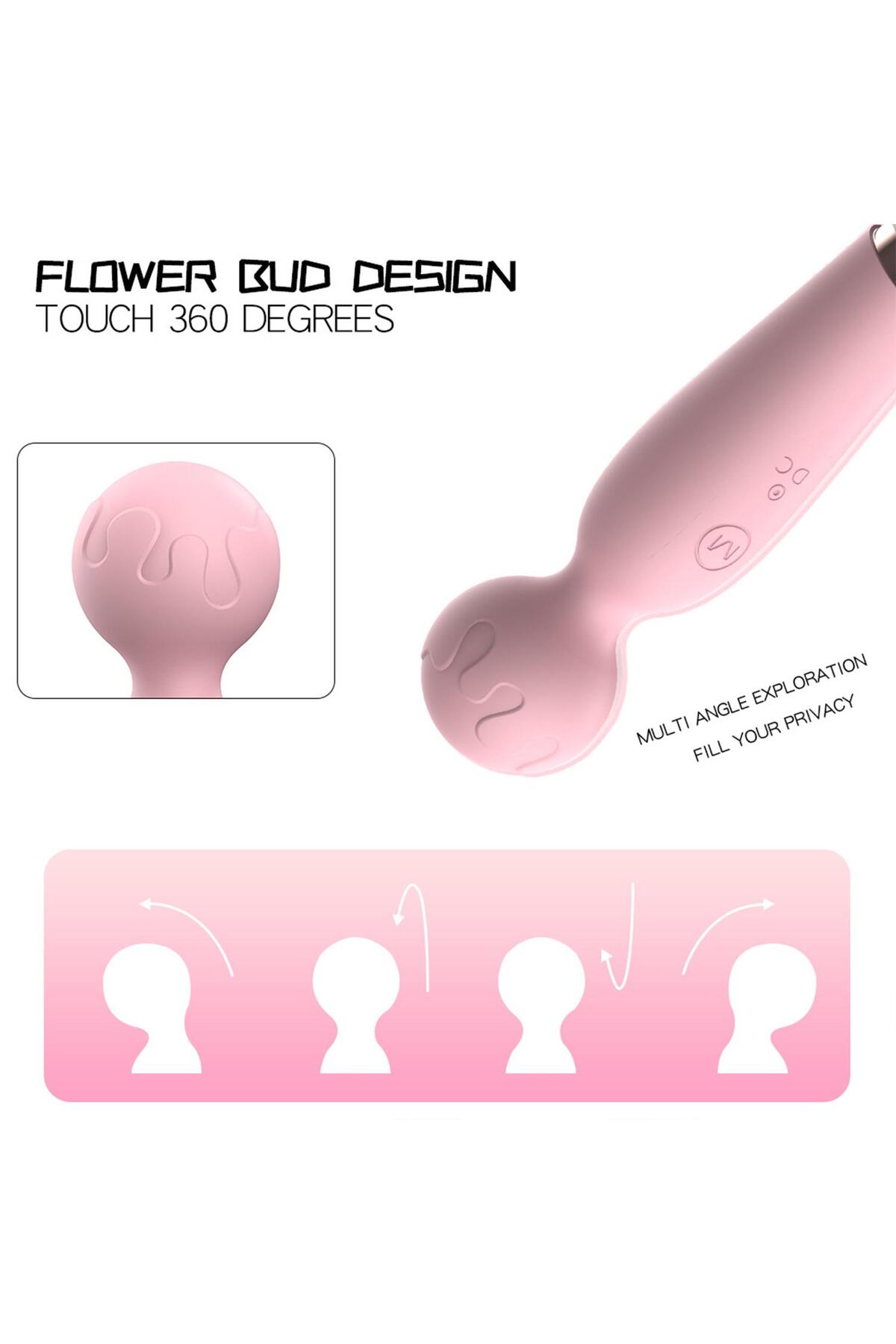 Modern Wand Mikrofon Vibratör Pembe - Görsel 3
