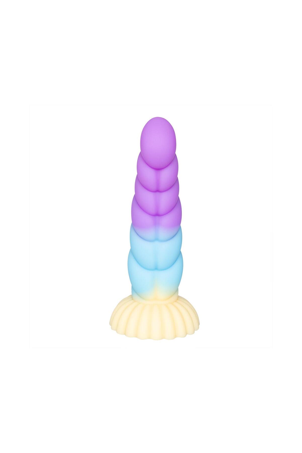 Spiral Unicorn Tasarımlı Silikon Dildo – Renkli ve Gerçekçi Dokulu