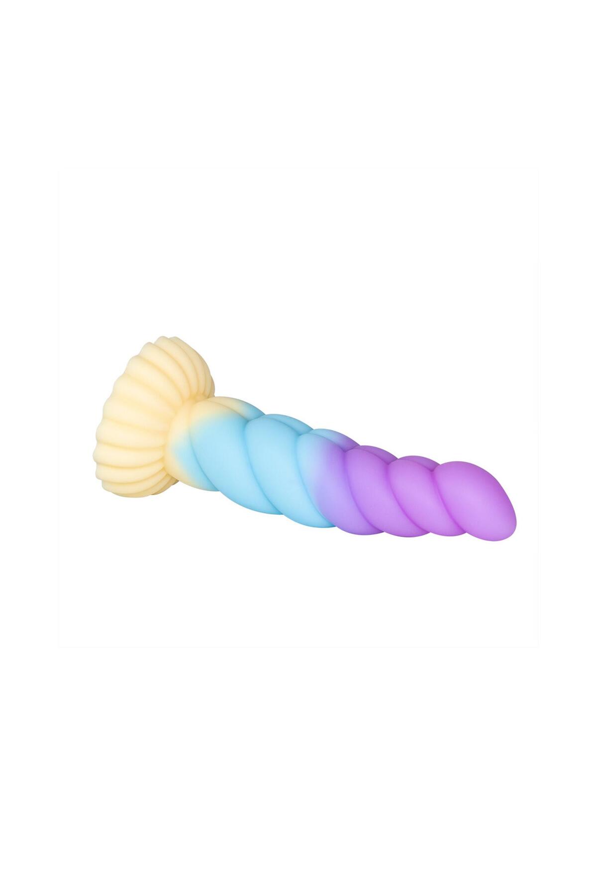 Spiral Unicorn Tasarımlı Silikon Dildo – Renkli ve Gerçekçi Dokulu - Görsel 2
